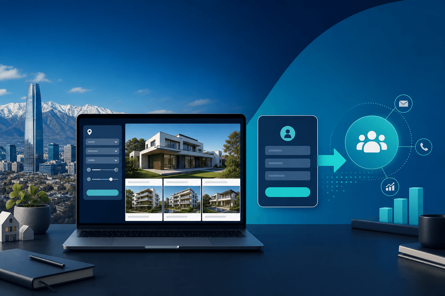 Sitio web inmobiliario Chile: captación que alimenta tu CRM